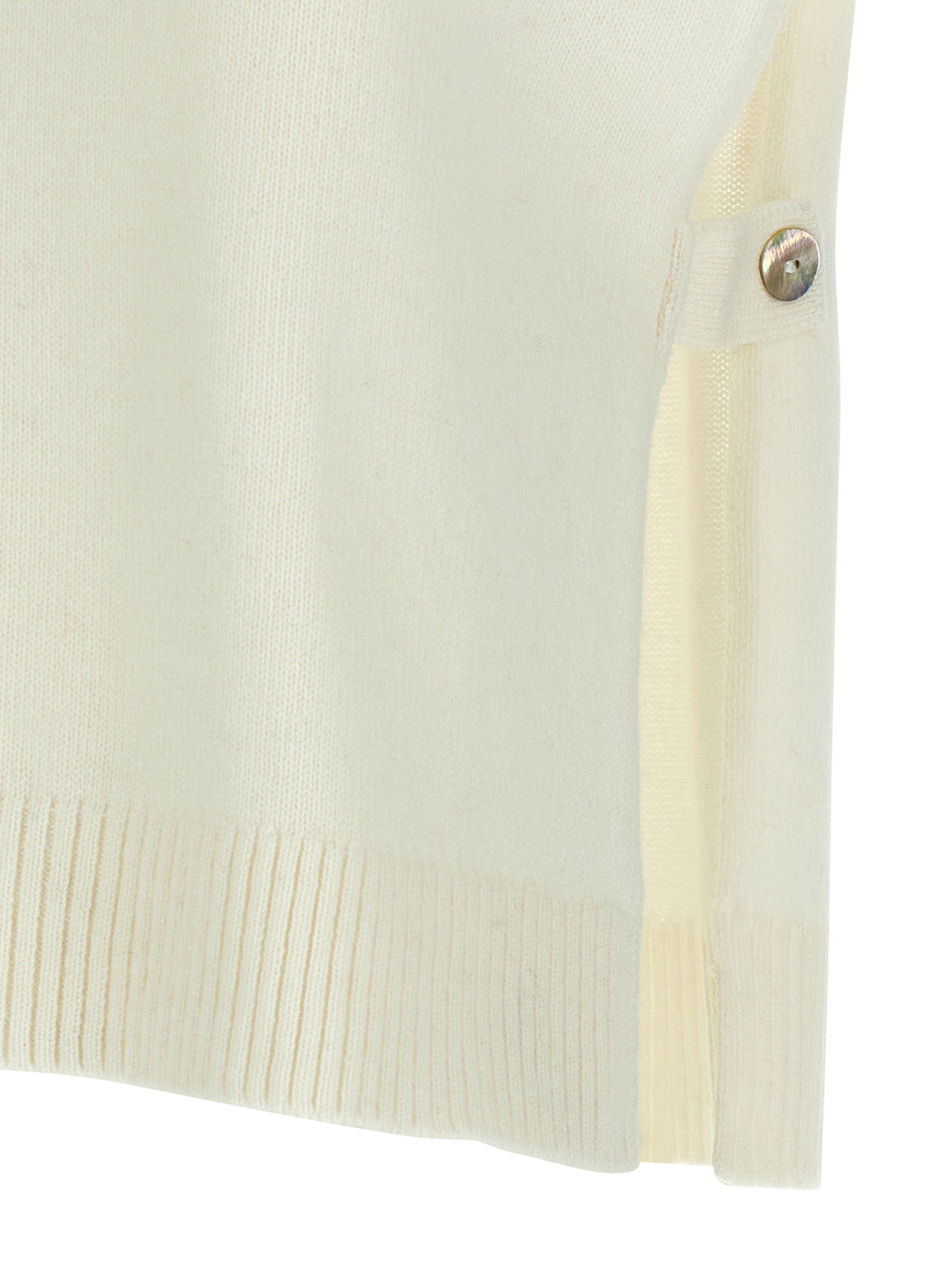 White Cashmere Sleeveless Jacket