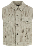 Gray Cotton Sleeveless Jacket