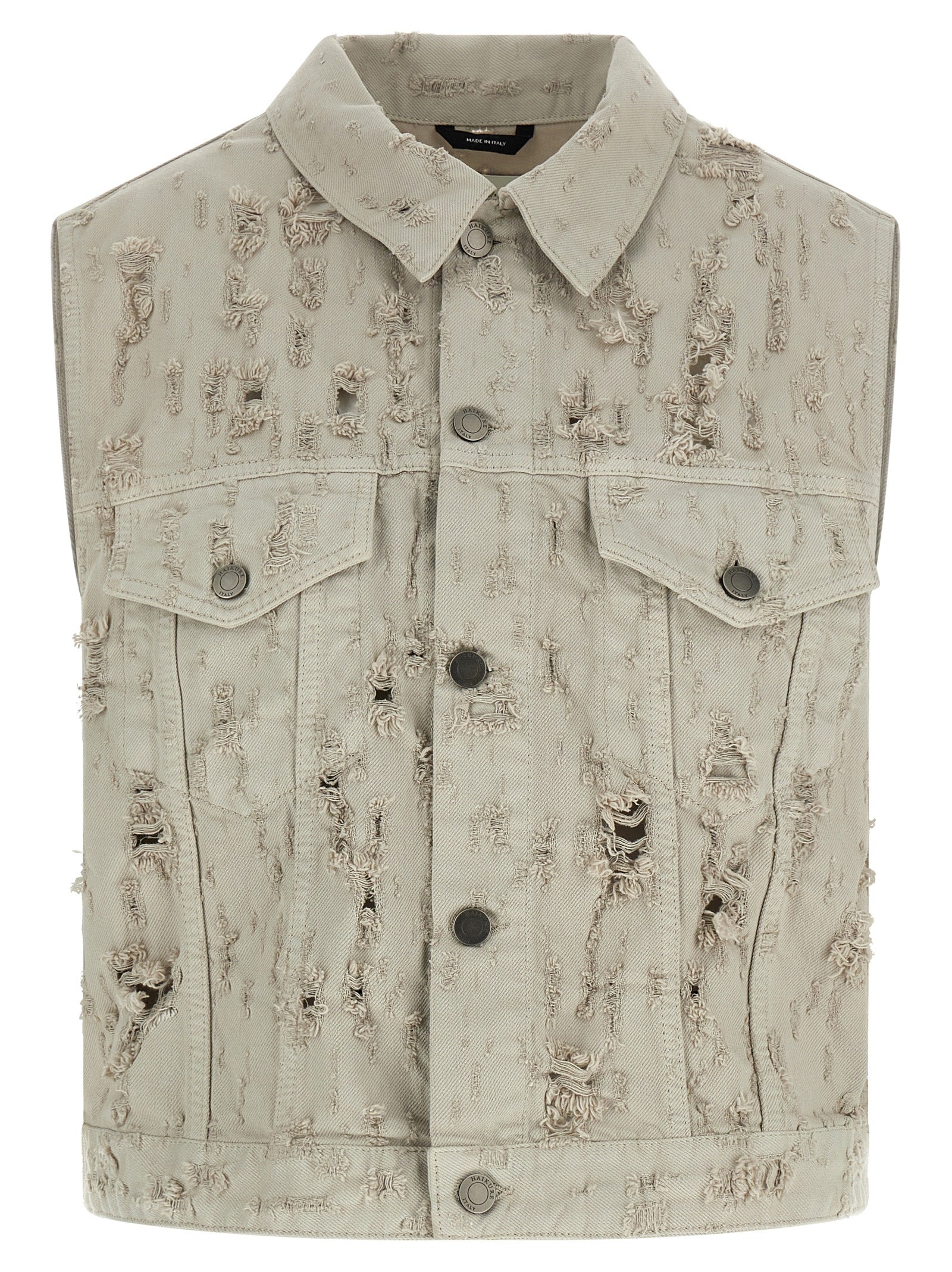 Gray Cotton Sleeveless Jacket