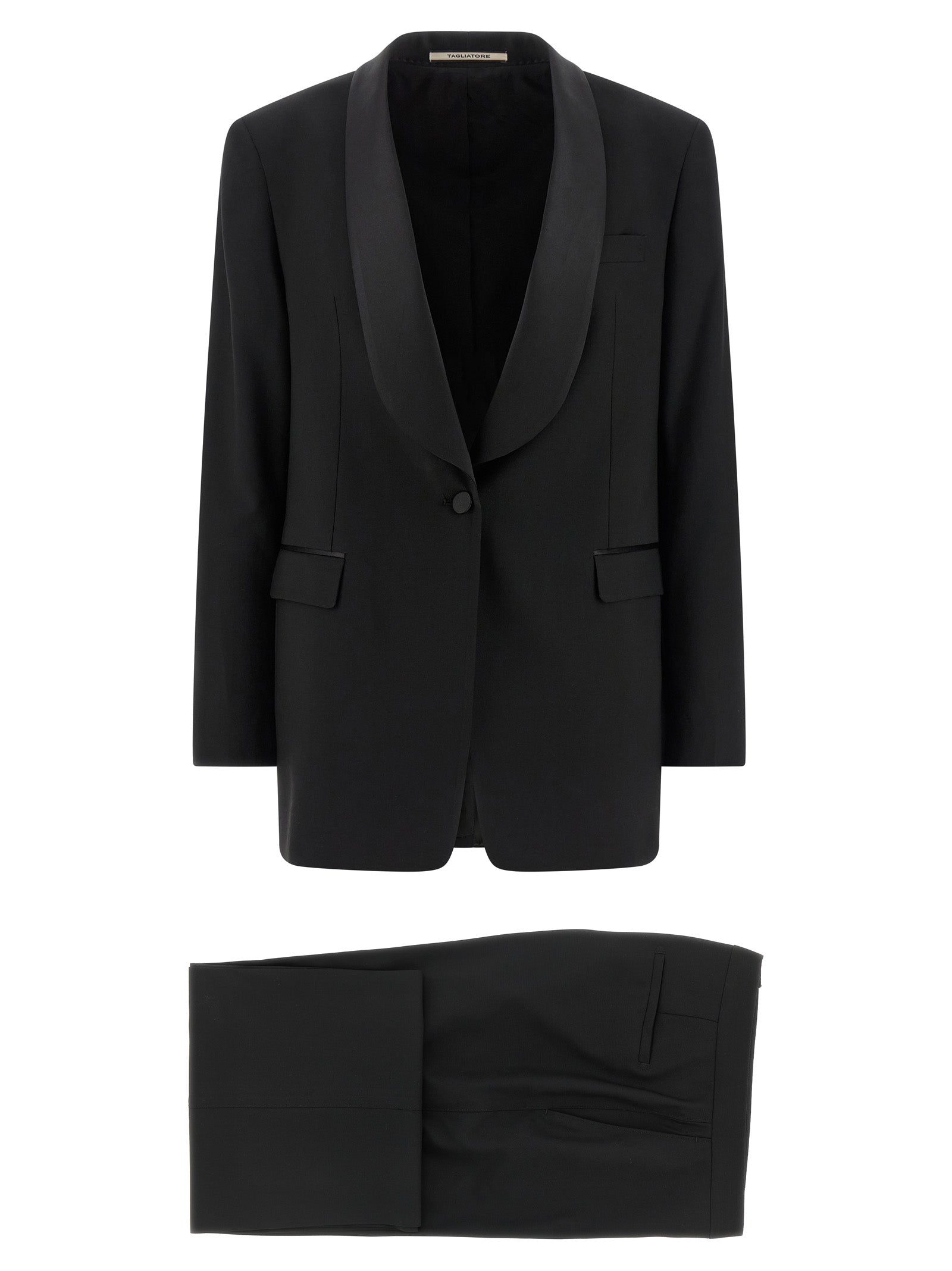 Black Virgin Wool Two-Piece Suit
