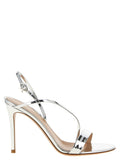 Silver Calfskin Stiletto Heel Sandals