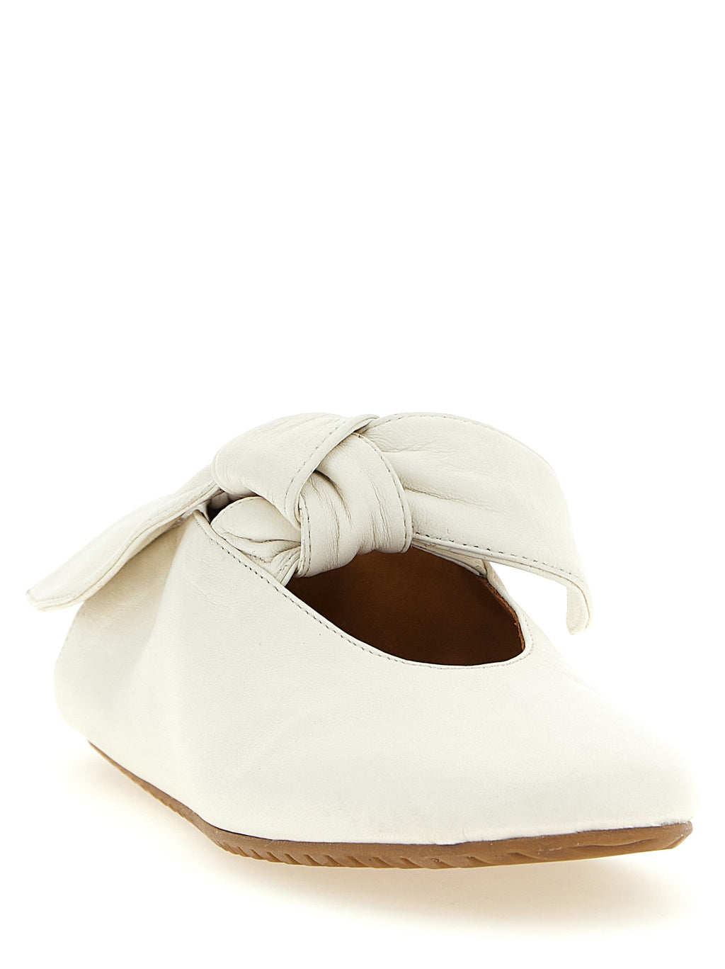 White Lamb Leather Ballet Flats