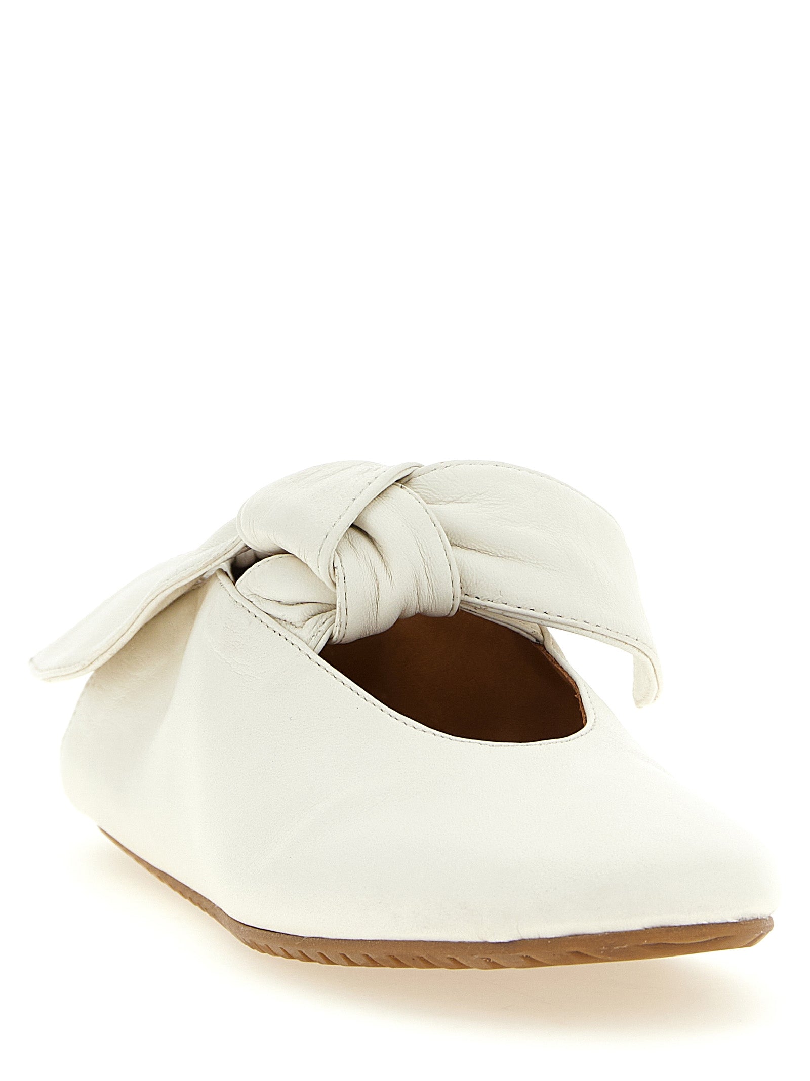 White Lamb Leather Ballet Flats