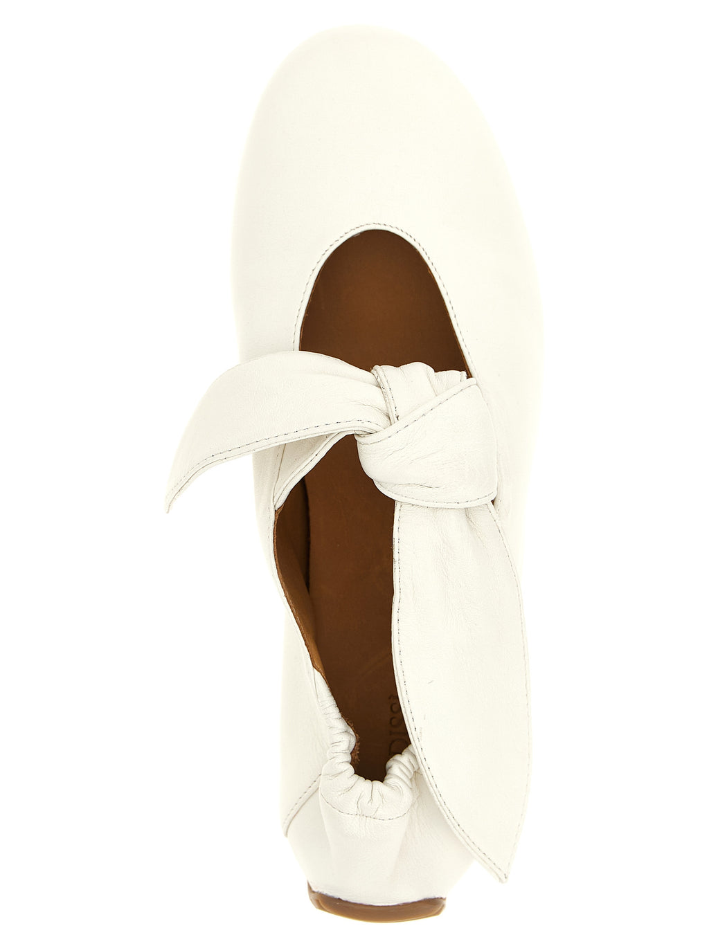 White Lamb Leather Ballet Flats