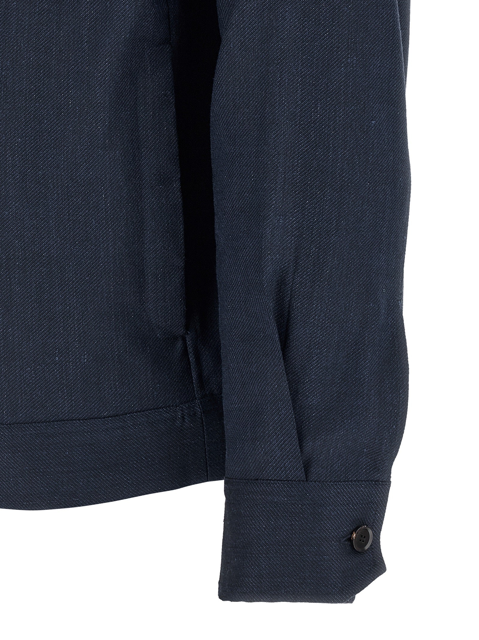 Blue Linen Full-Length Jacket
