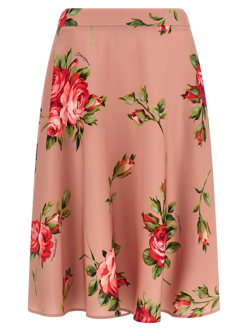 Multicolor Silk Midi Skirt