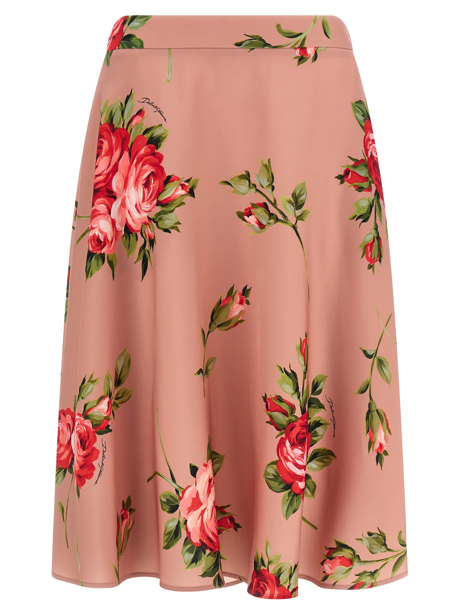 Multicolor Silk Midi Skirt