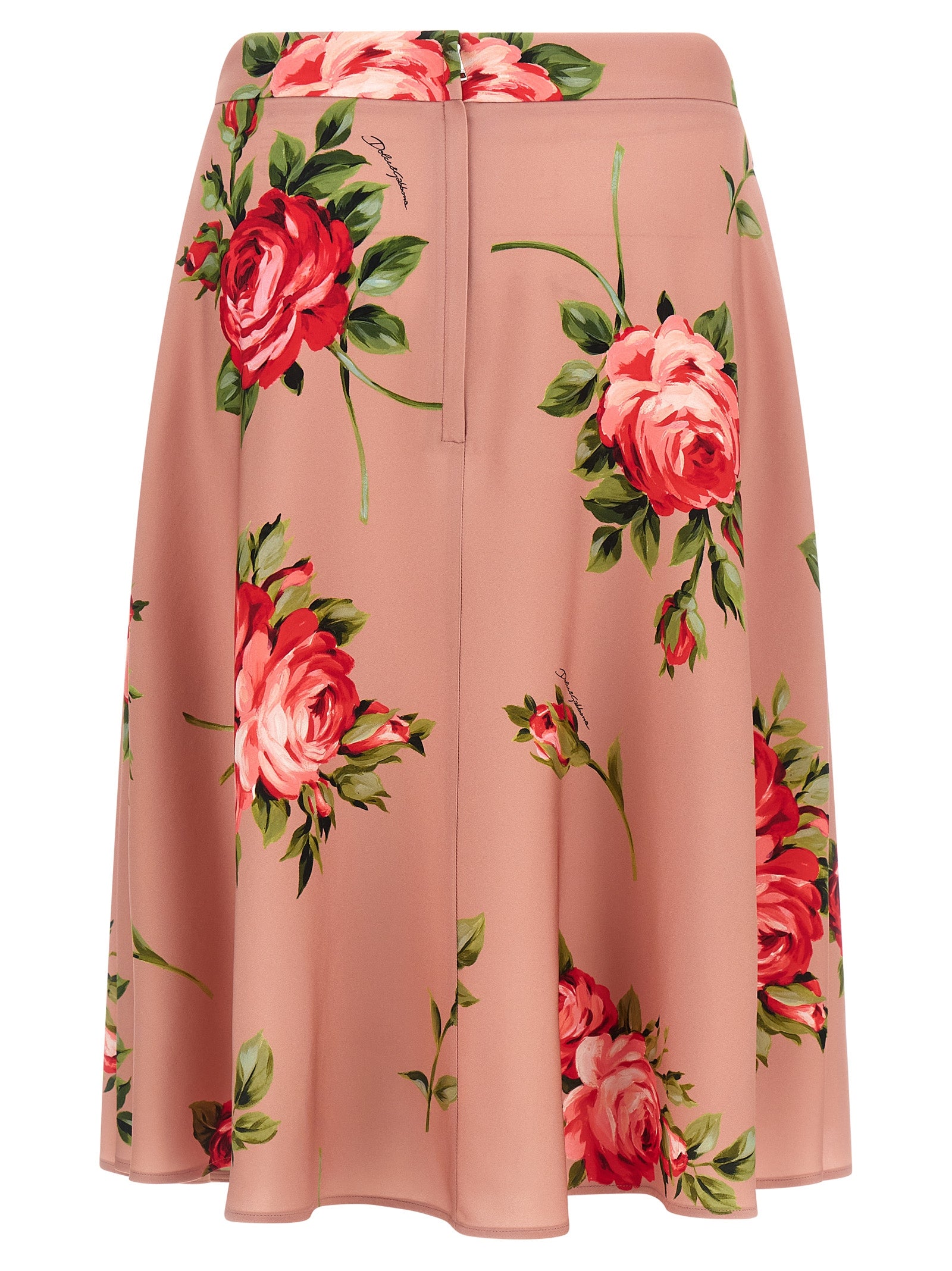 Multicolor Silk Midi Skirt