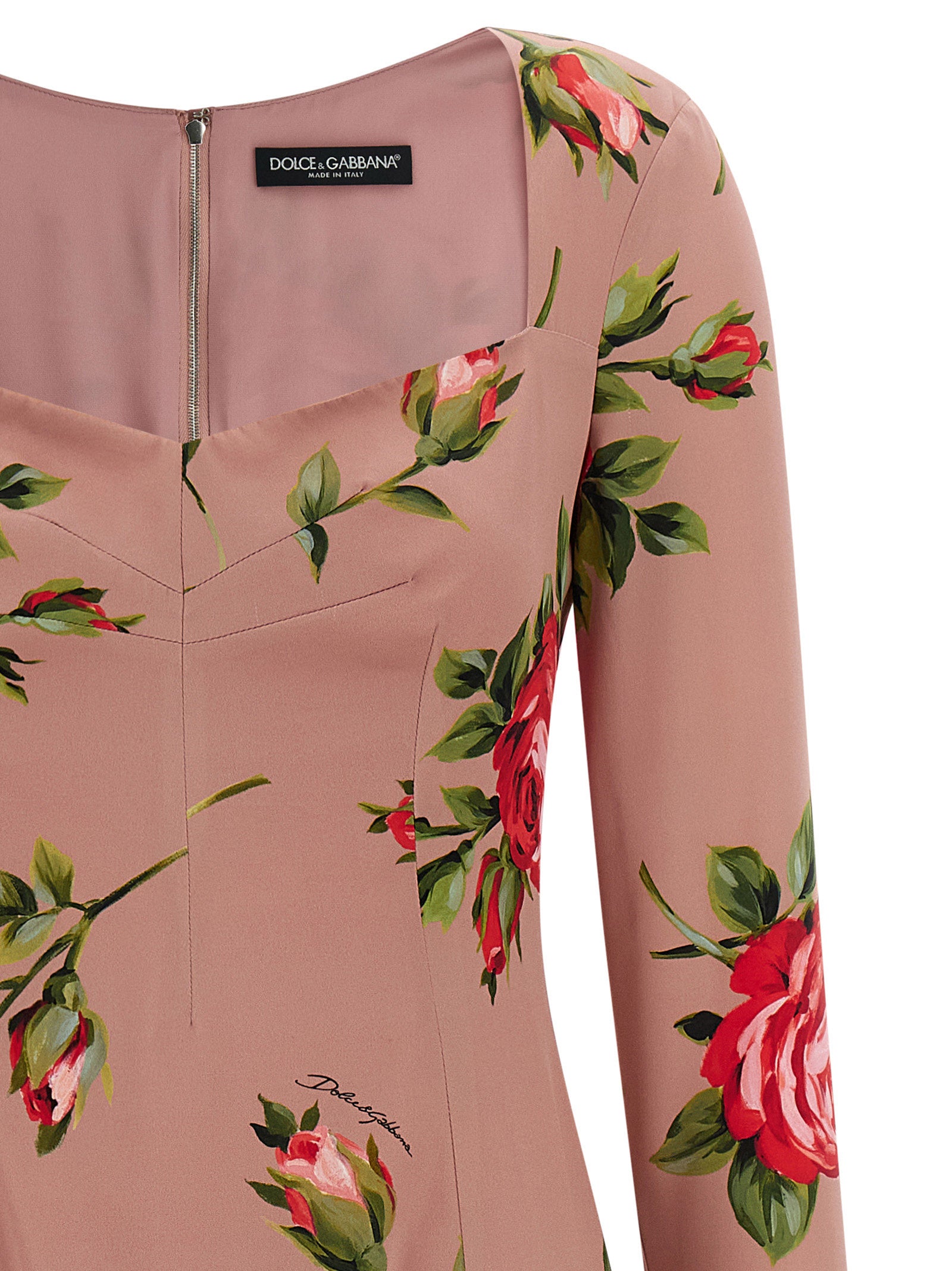 Multicolor Silk Midi Dress