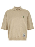 Beige Cotton Polo Shirt