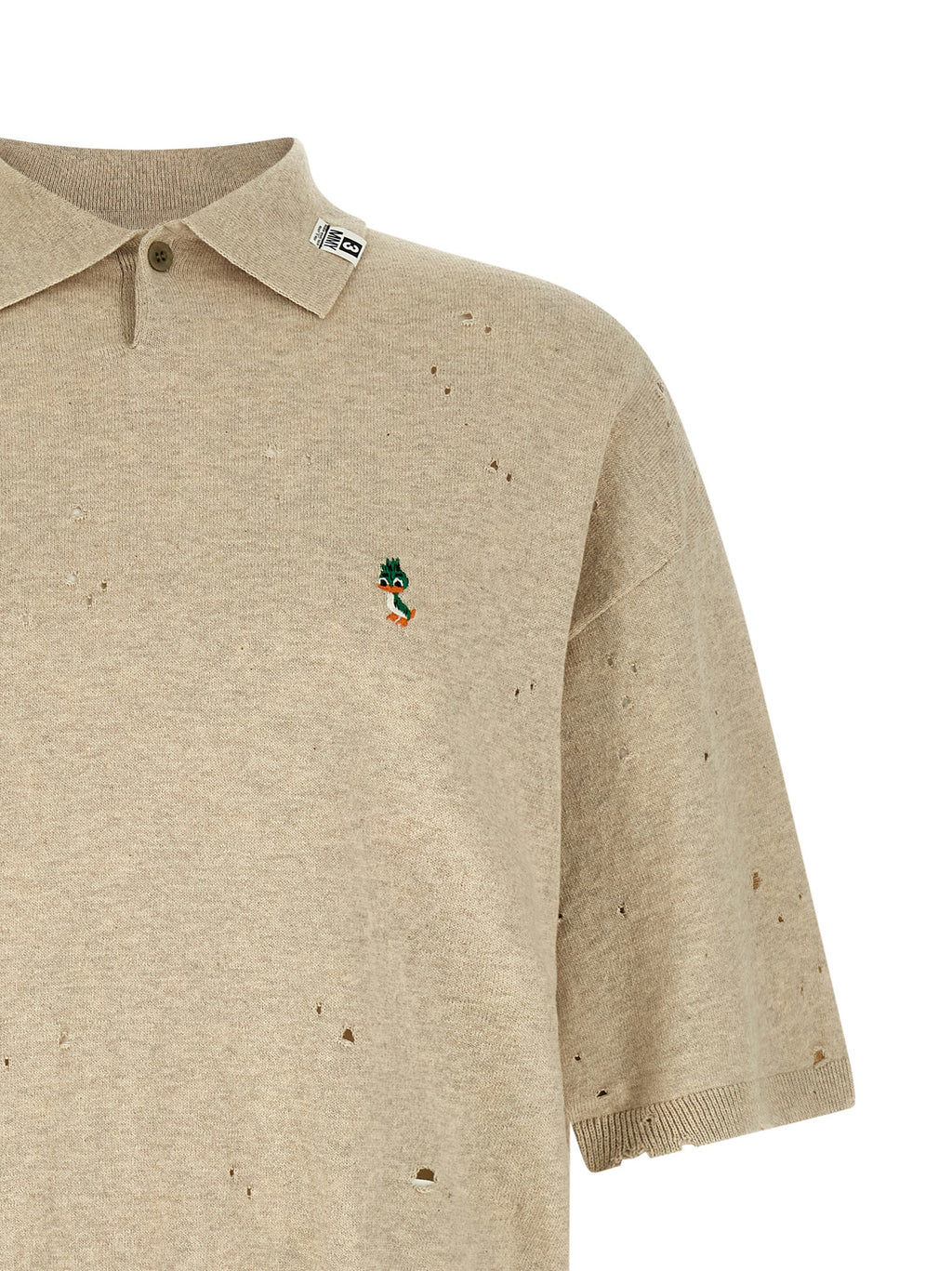 Beige Cotton Polo Shirt