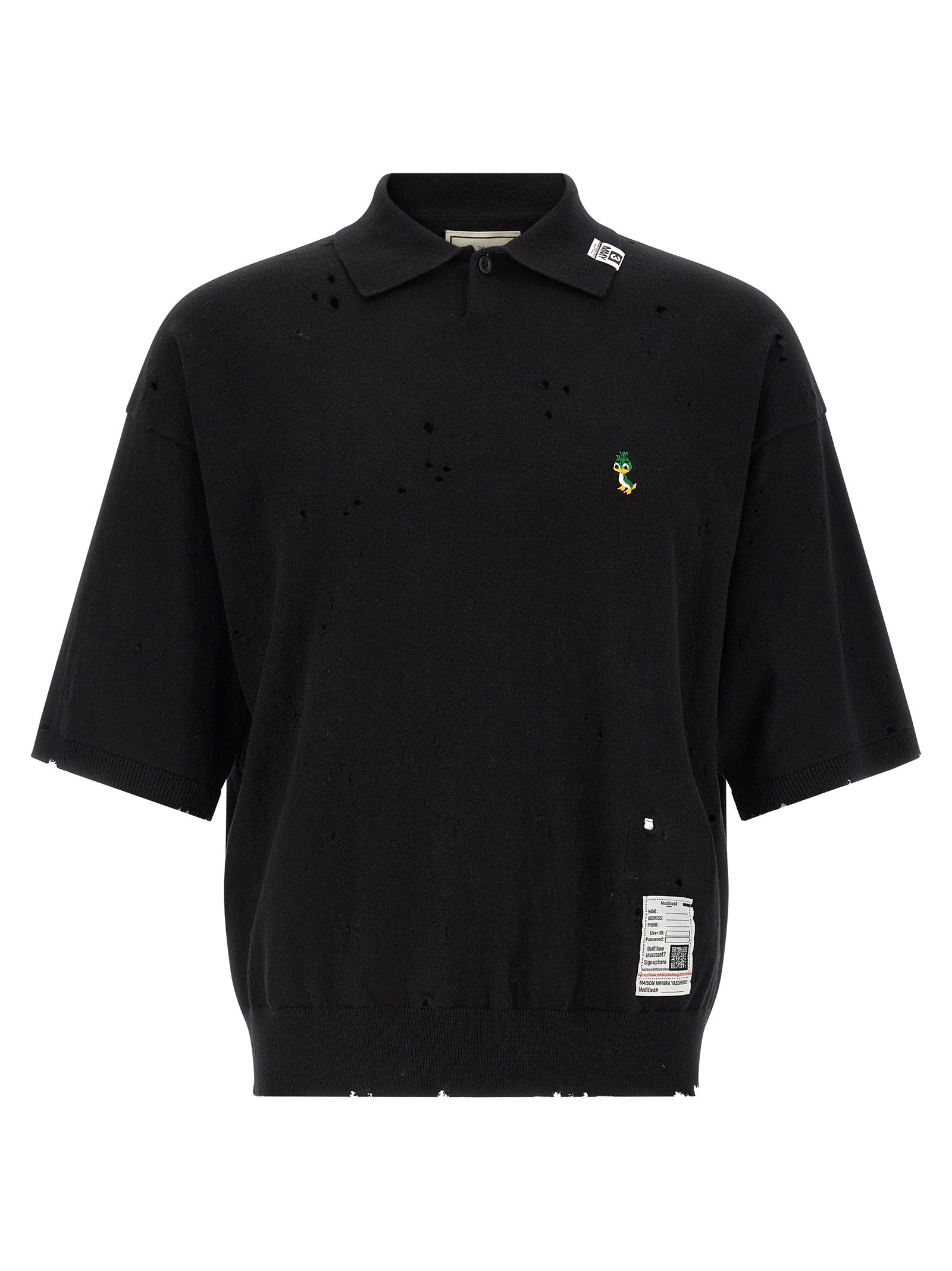 Black Cotton Polo Shirt