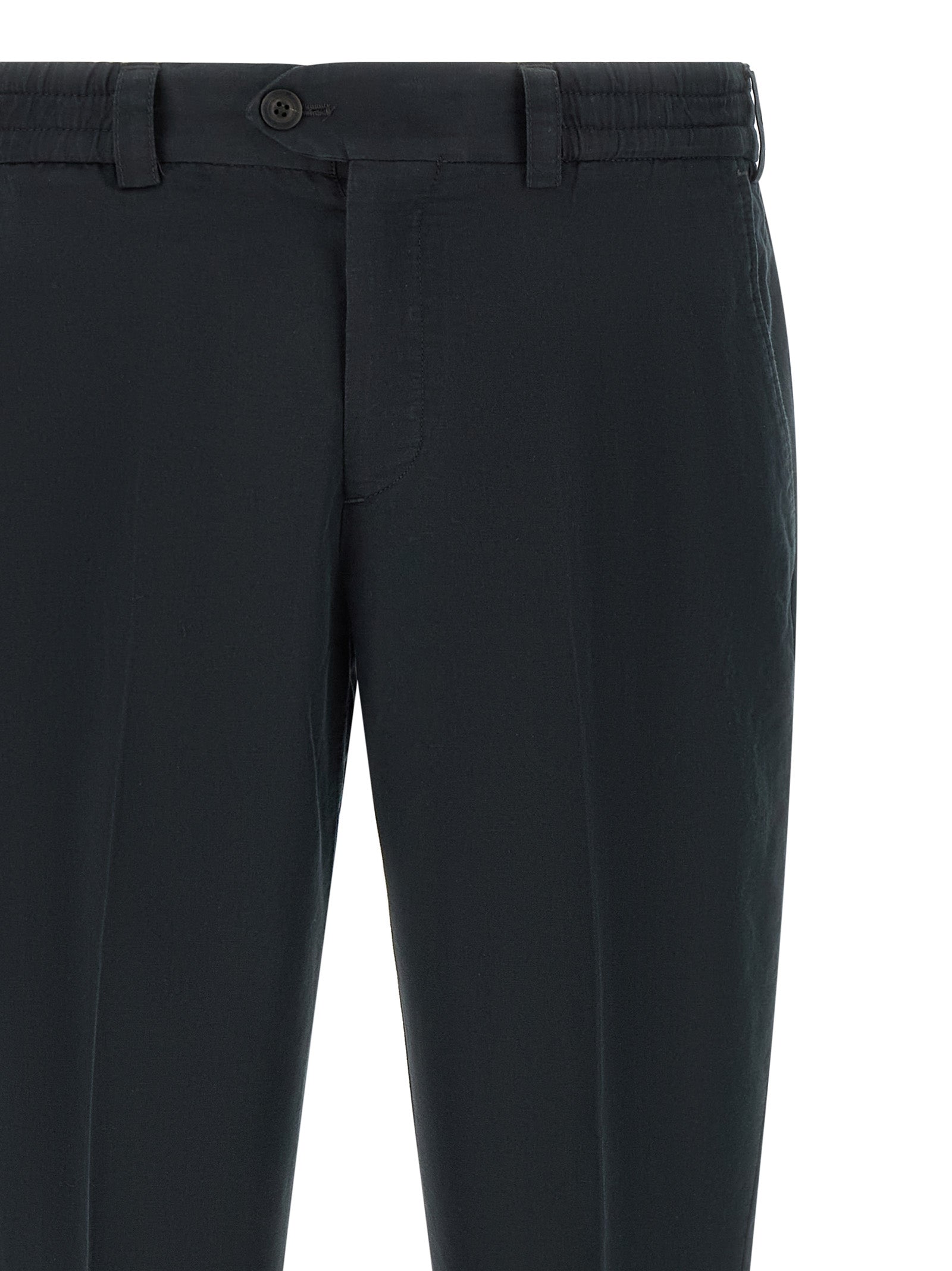 Black Linen Casual Pants