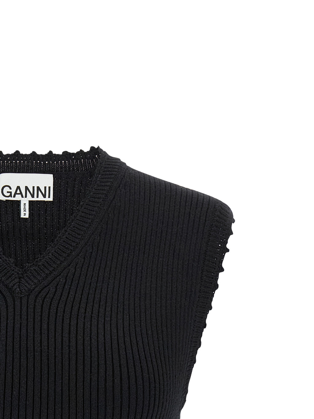 Black Organic Cotton Sleeveless Jacket