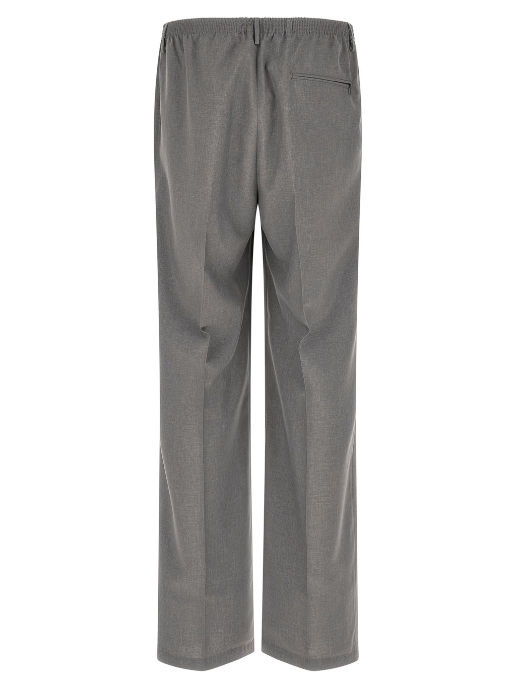 Gray Polyester Casual Pants