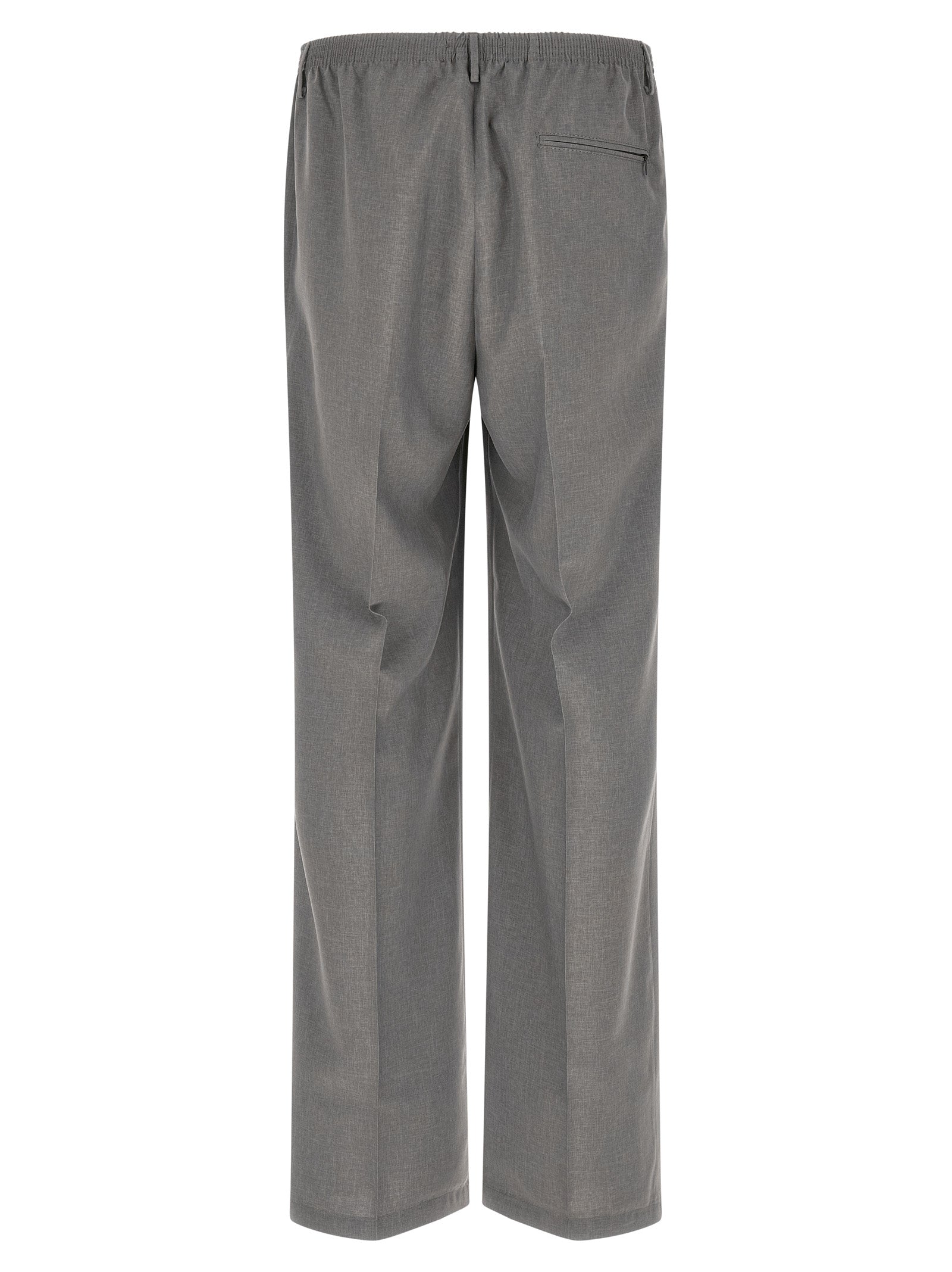 Gray Polyester Casual Pants