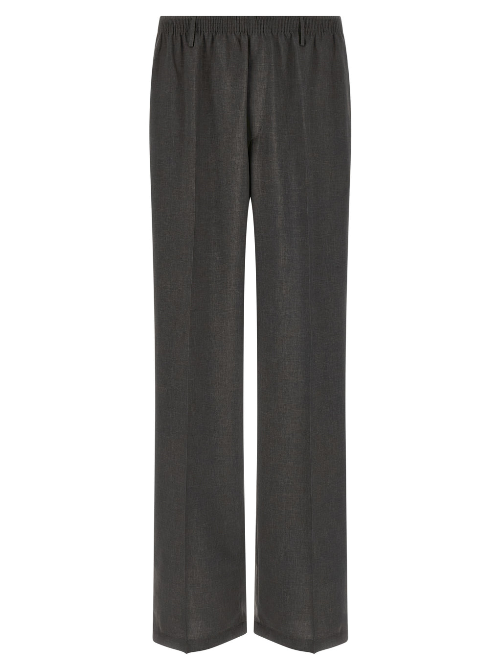 Gray Polyester Casual Pants