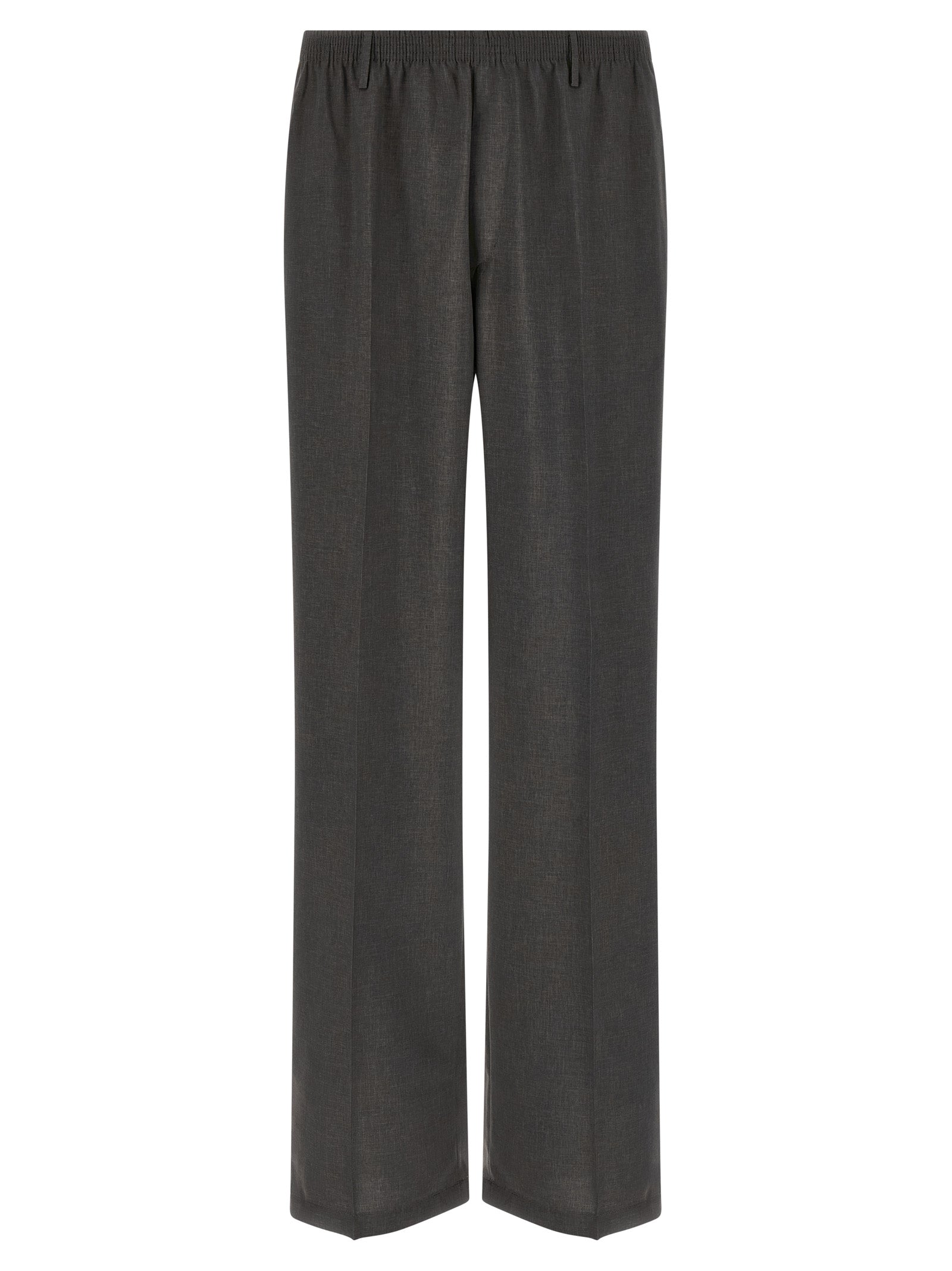 Gray Polyester Casual Pants