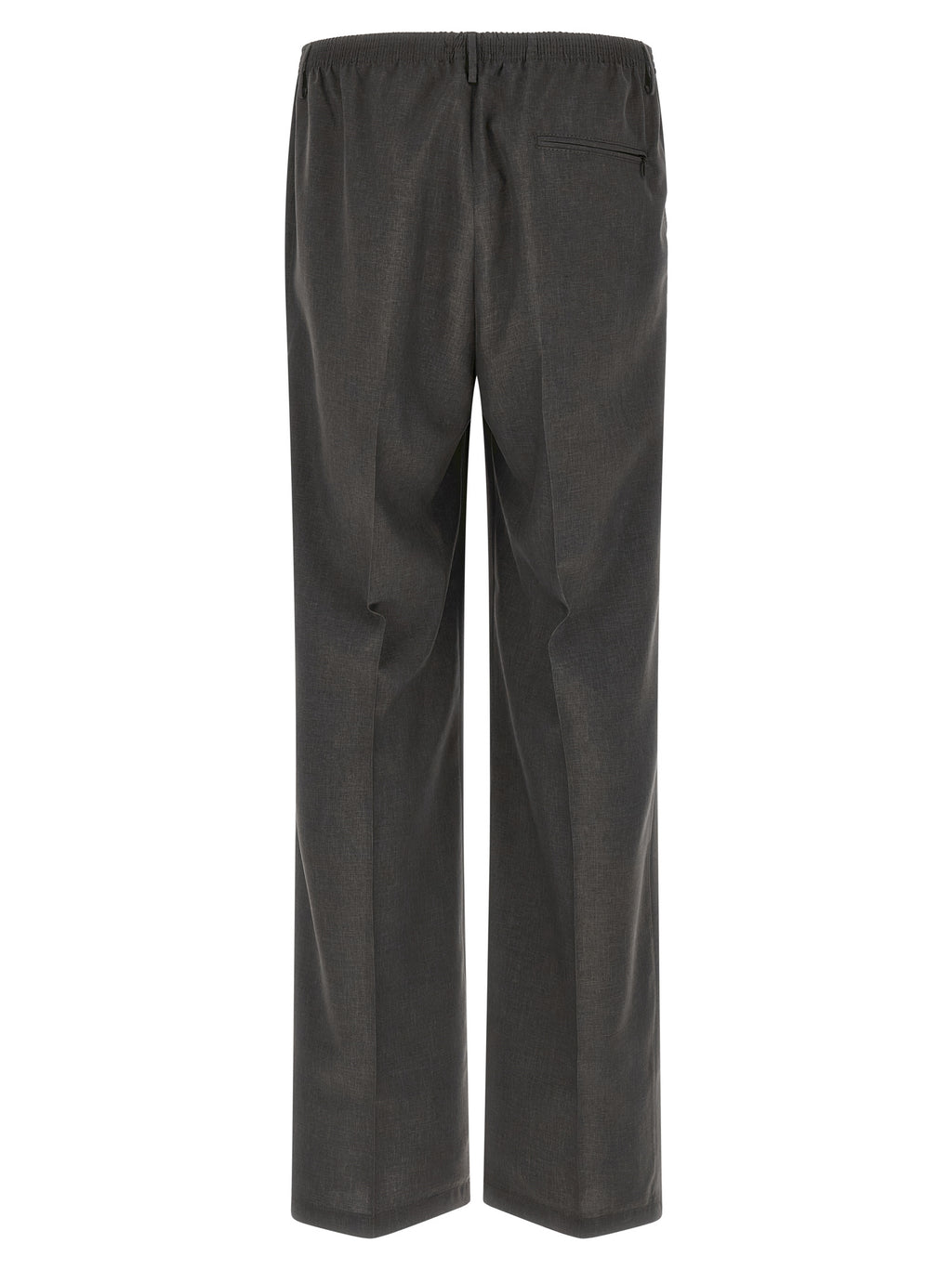 Gray Polyester Casual Pants