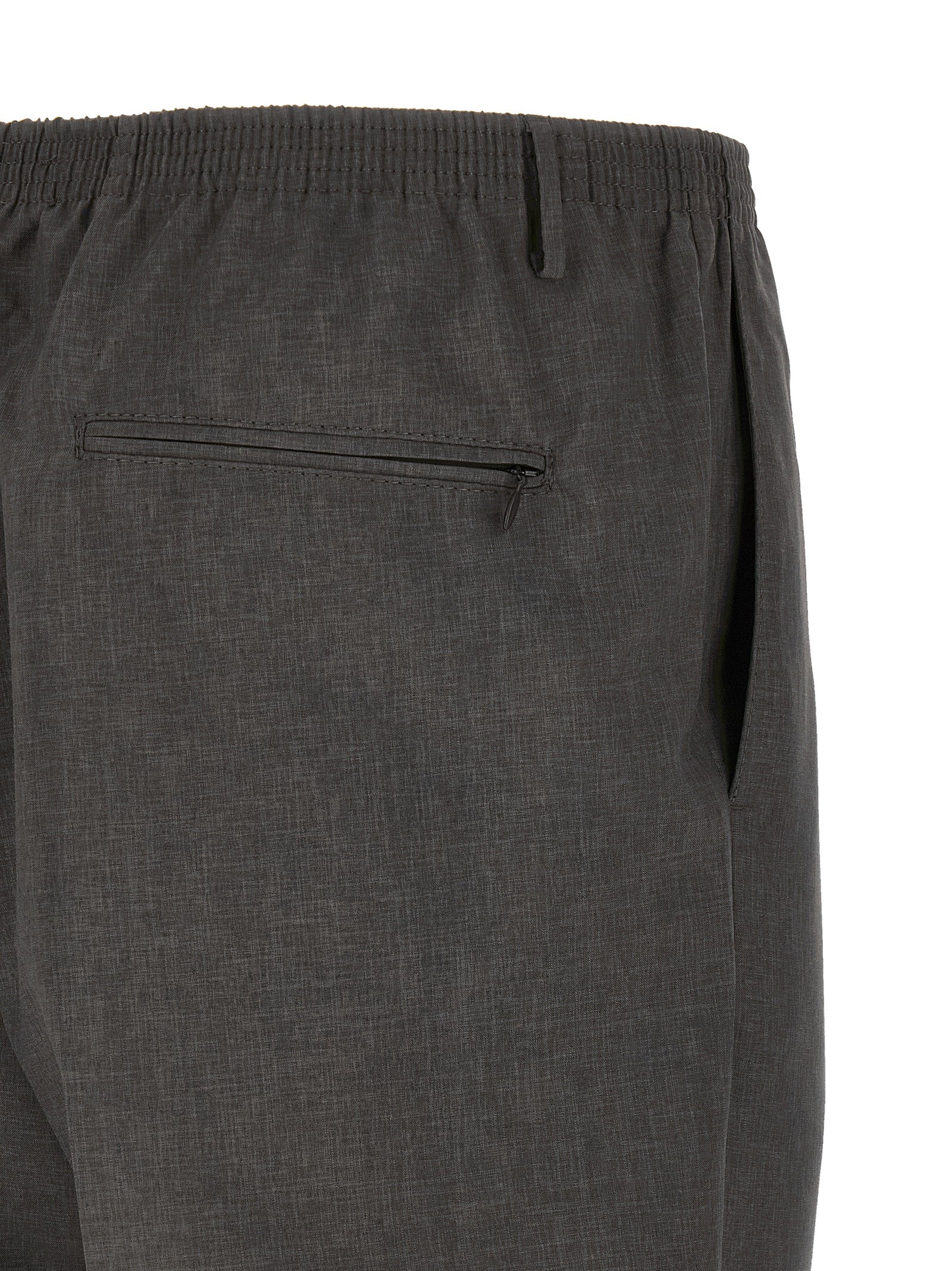 Gray Polyester Casual Pants