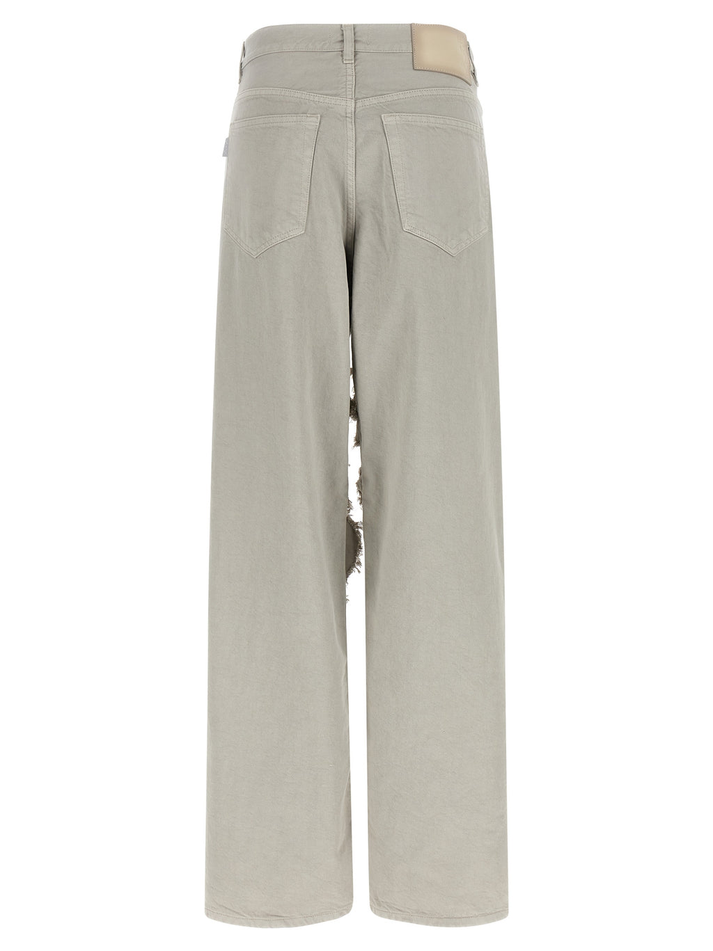 Gray Cotton Flared Jeans