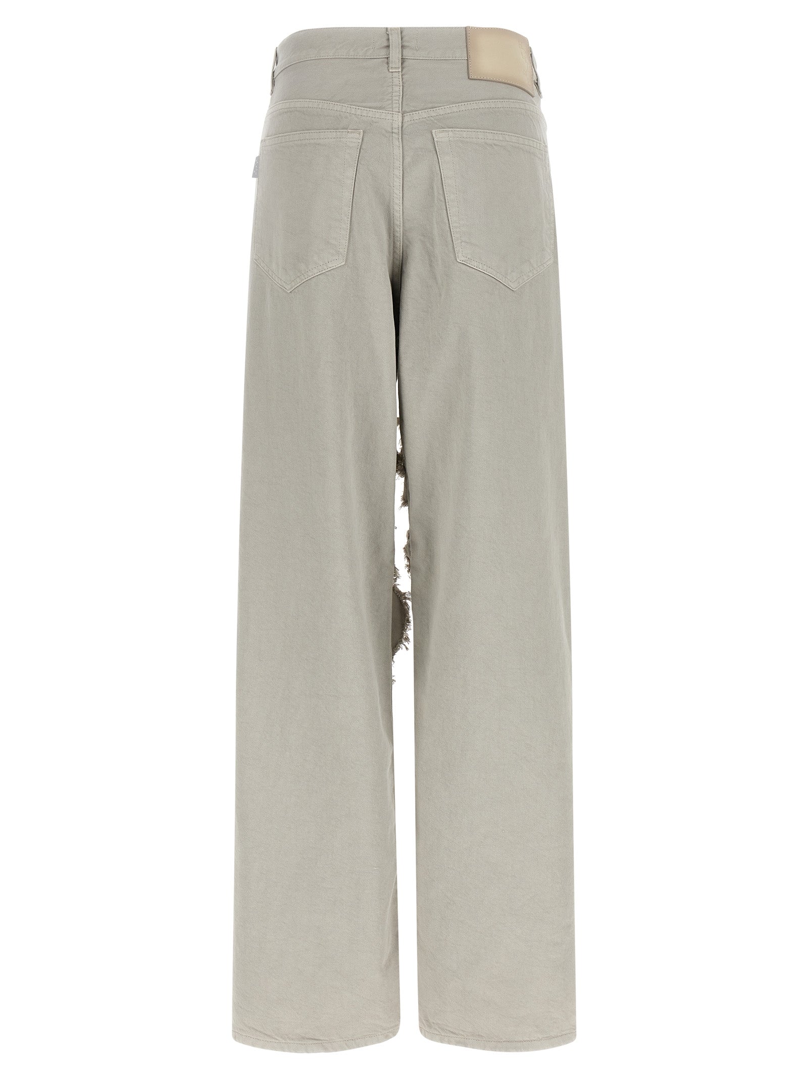 Gray Cotton Flared Jeans