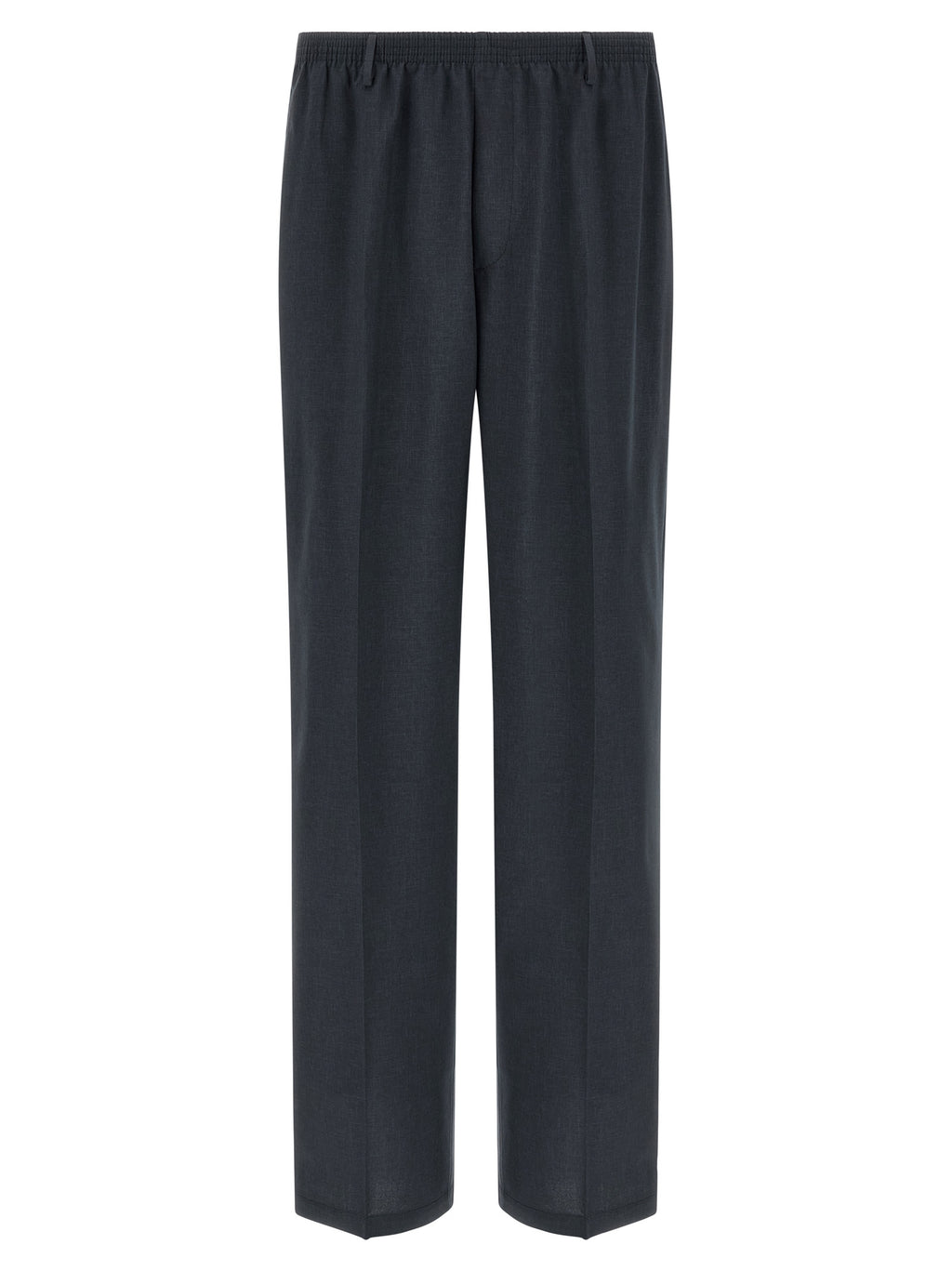 Black Polyester Casual Pants