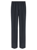 Black Polyester Casual Pants