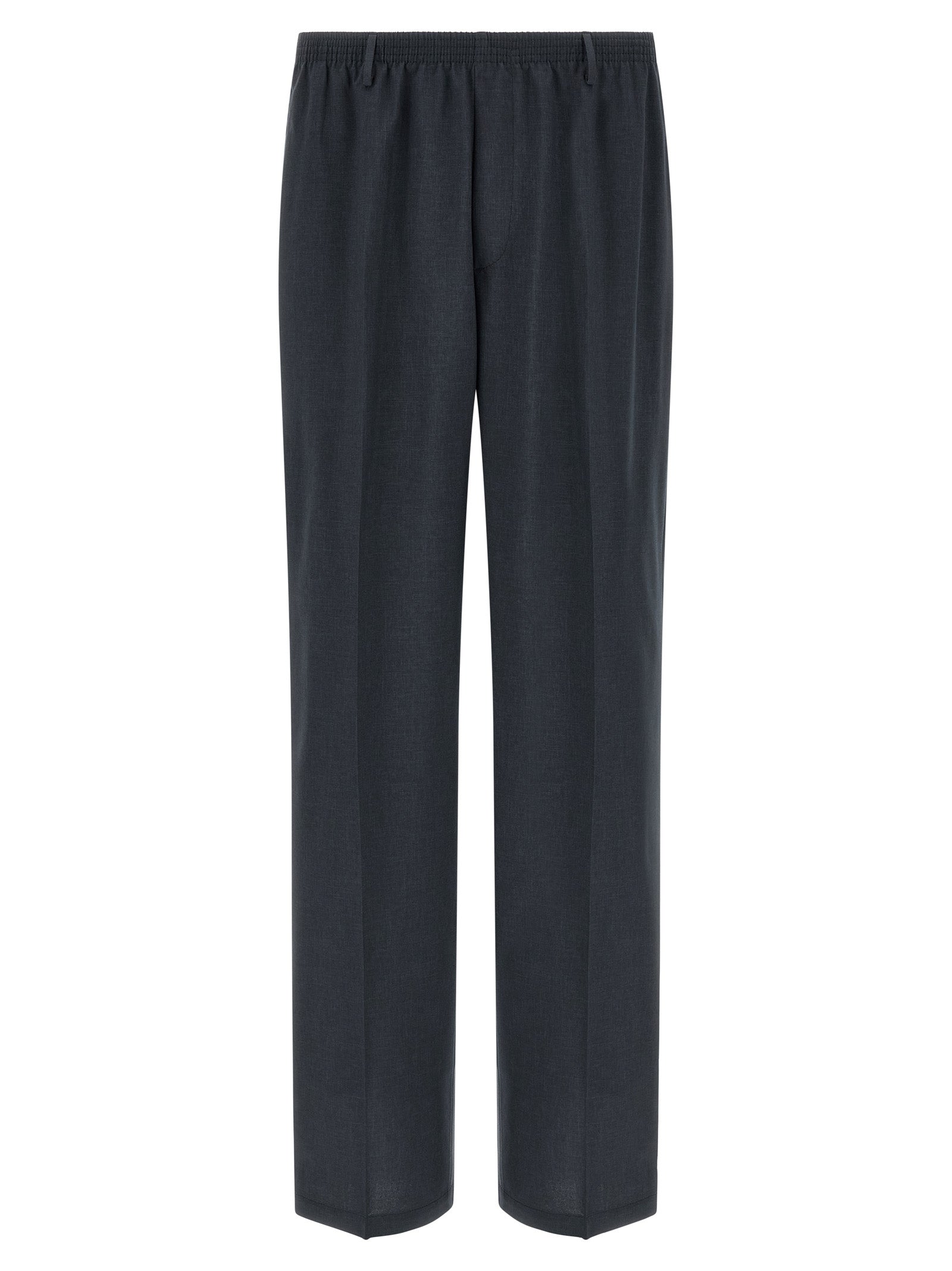 Black Polyester Casual Pants