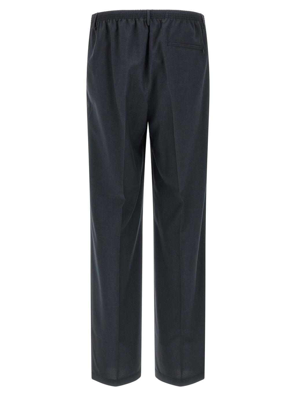 Black Polyester Casual Pants