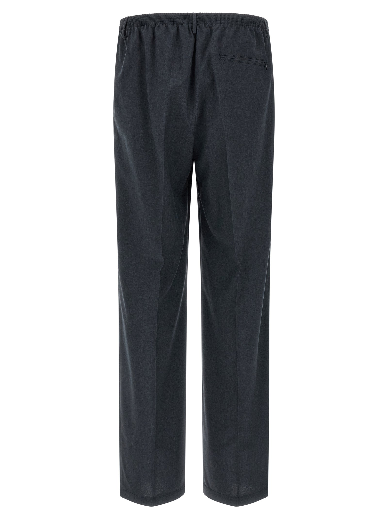 Black Polyester Casual Pants