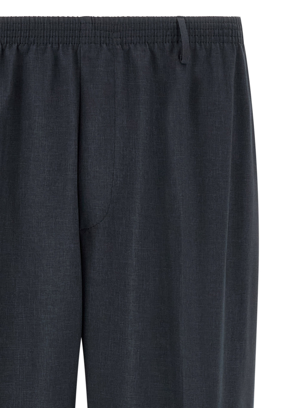 Black Polyester Casual Pants