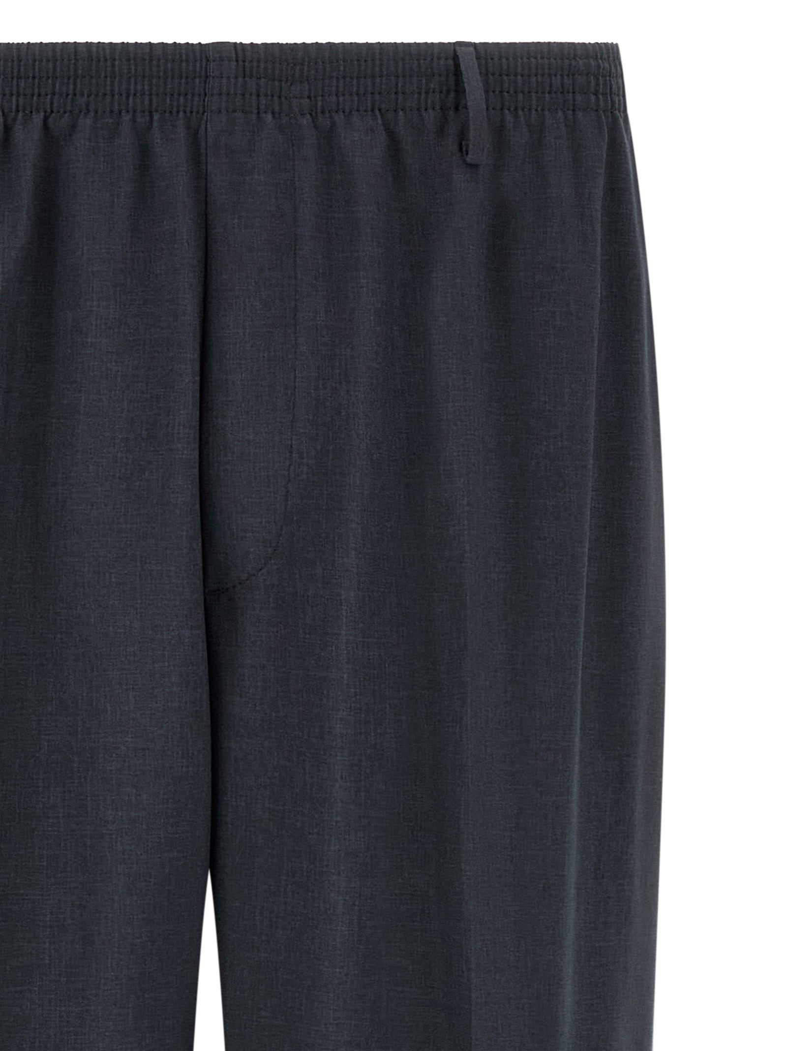 Black Polyester Casual Pants