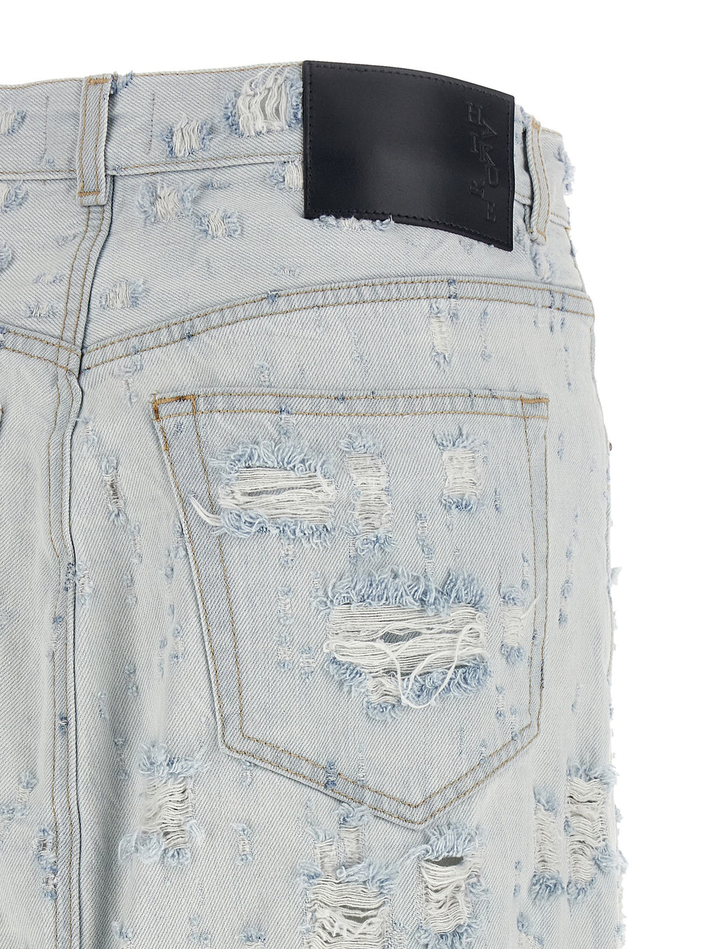 Blue Cotton Mini Skirt