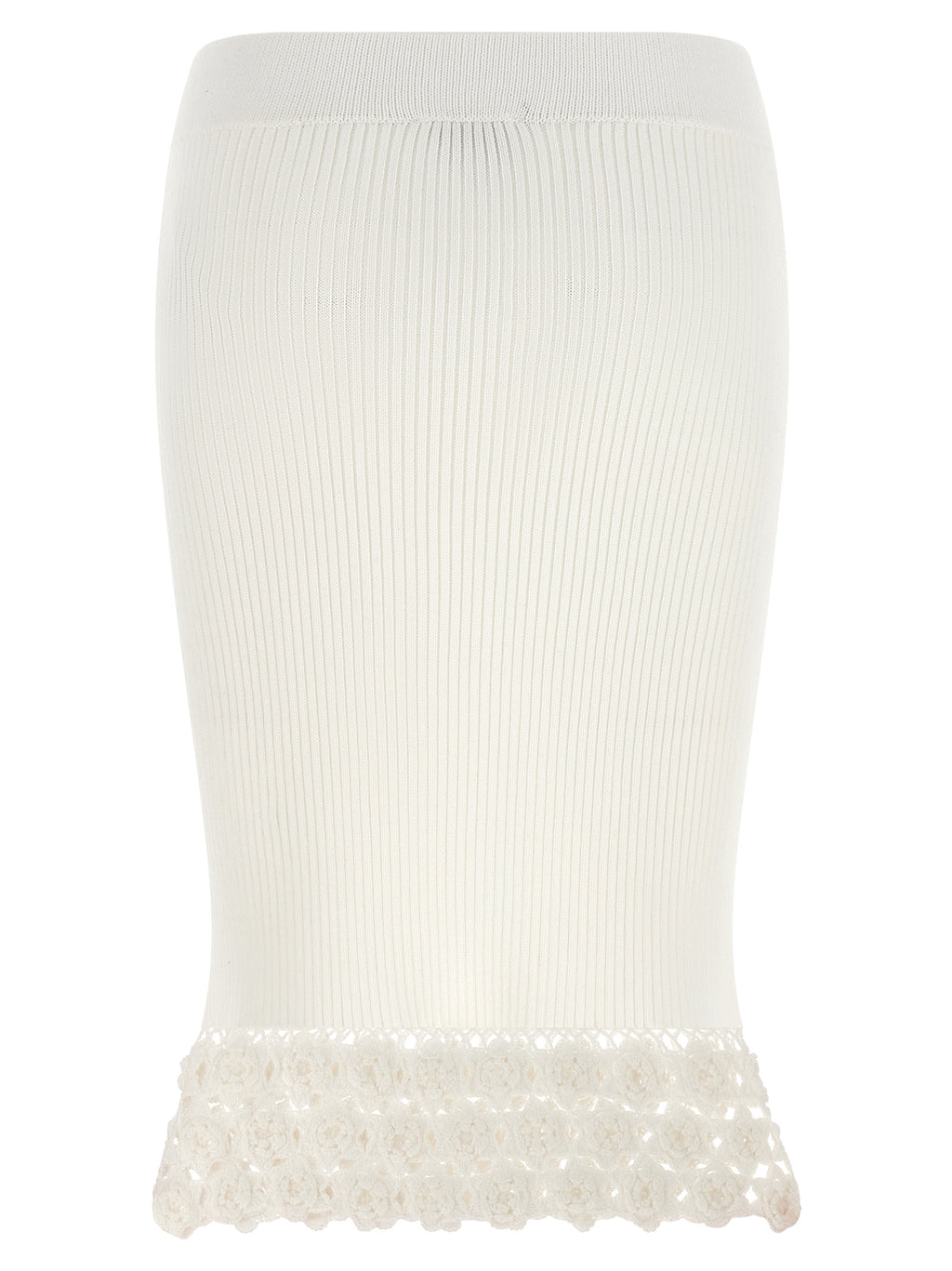 White Organic Cotton Midi Skirt