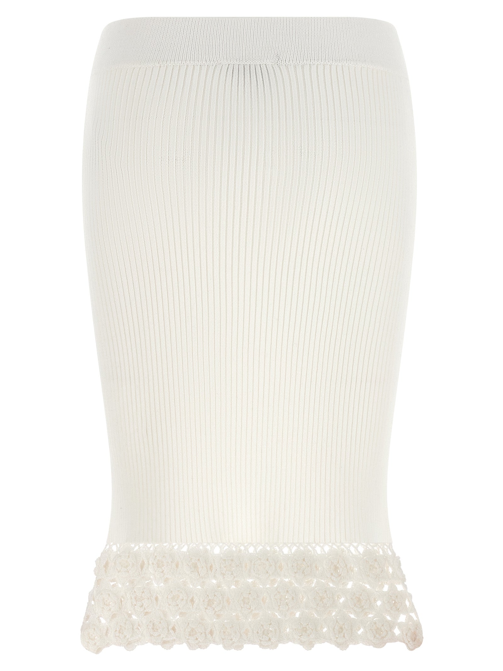 White Organic Cotton Midi Skirt