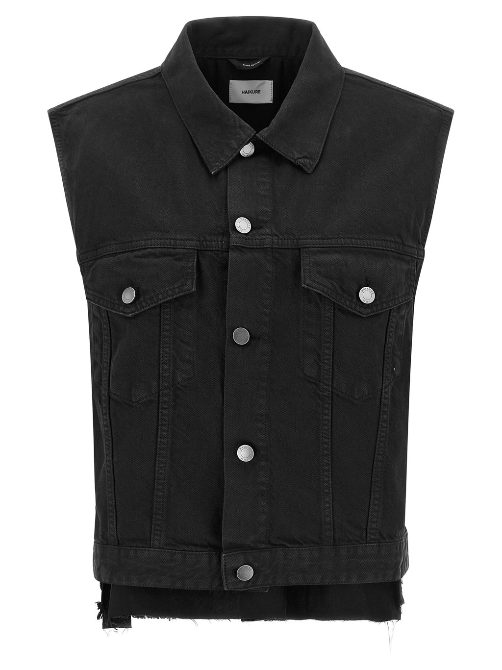Black Cotton Sleeveless Jacket