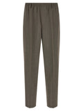 Brown Virgin Wool Casual Pants
