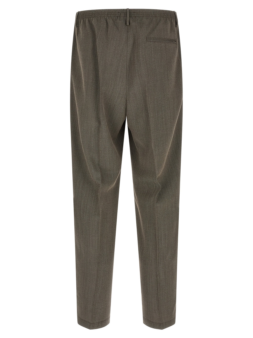 Brown Virgin Wool Casual Pants