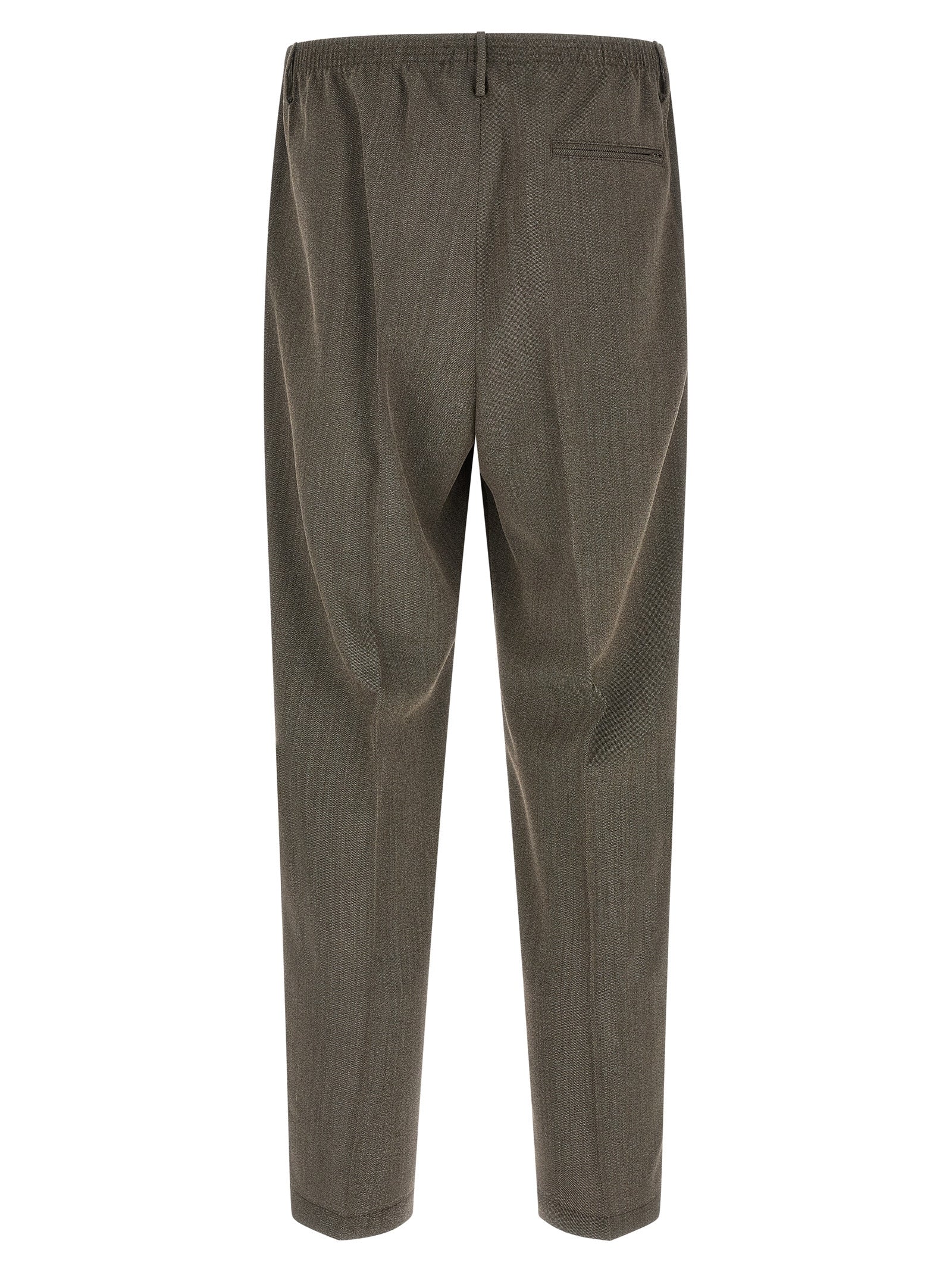 Brown Virgin Wool Casual Pants