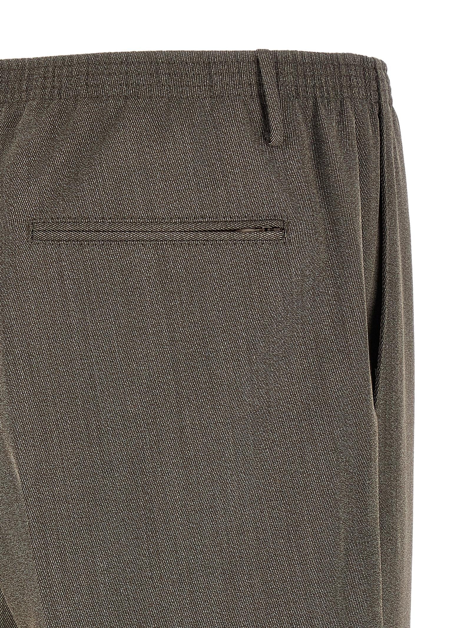 Brown Virgin Wool Casual Pants