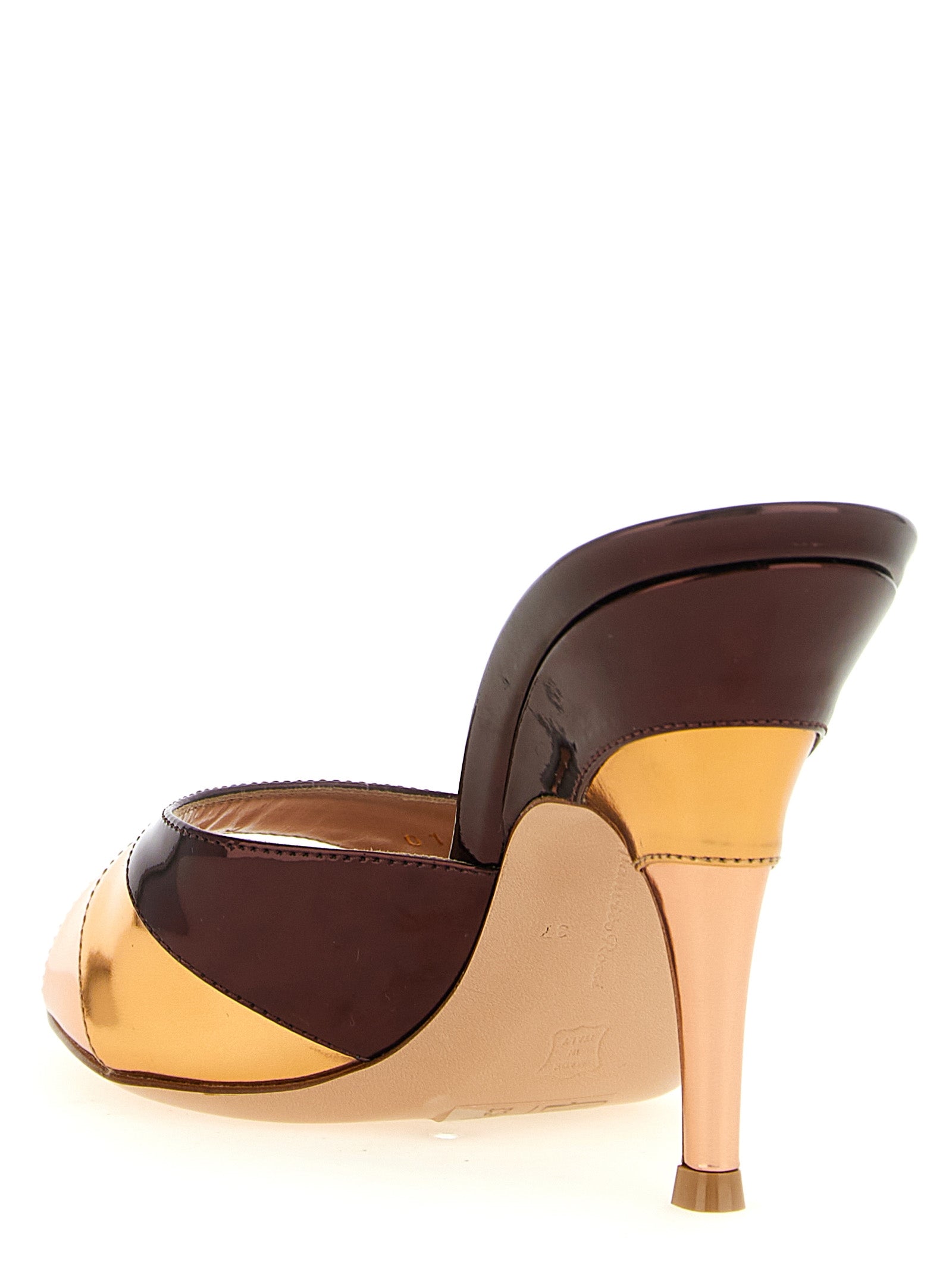 Multicolor Calfskin Stiletto Heel Sandals