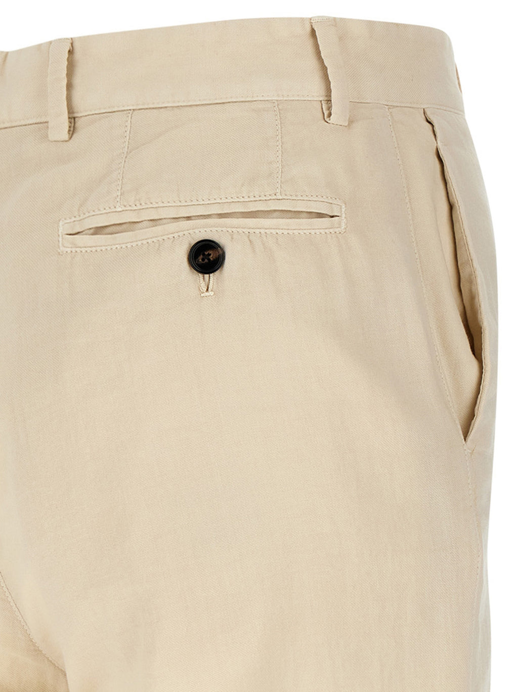 Beige Cotton Casual Pants