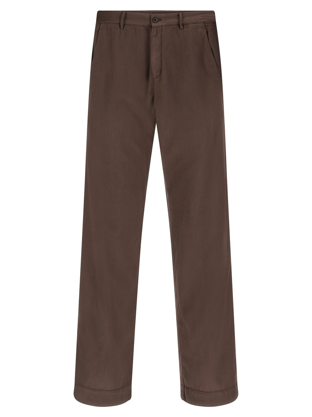 Brown Cotton Casual Pants