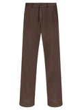 Brown Cotton Casual Pants