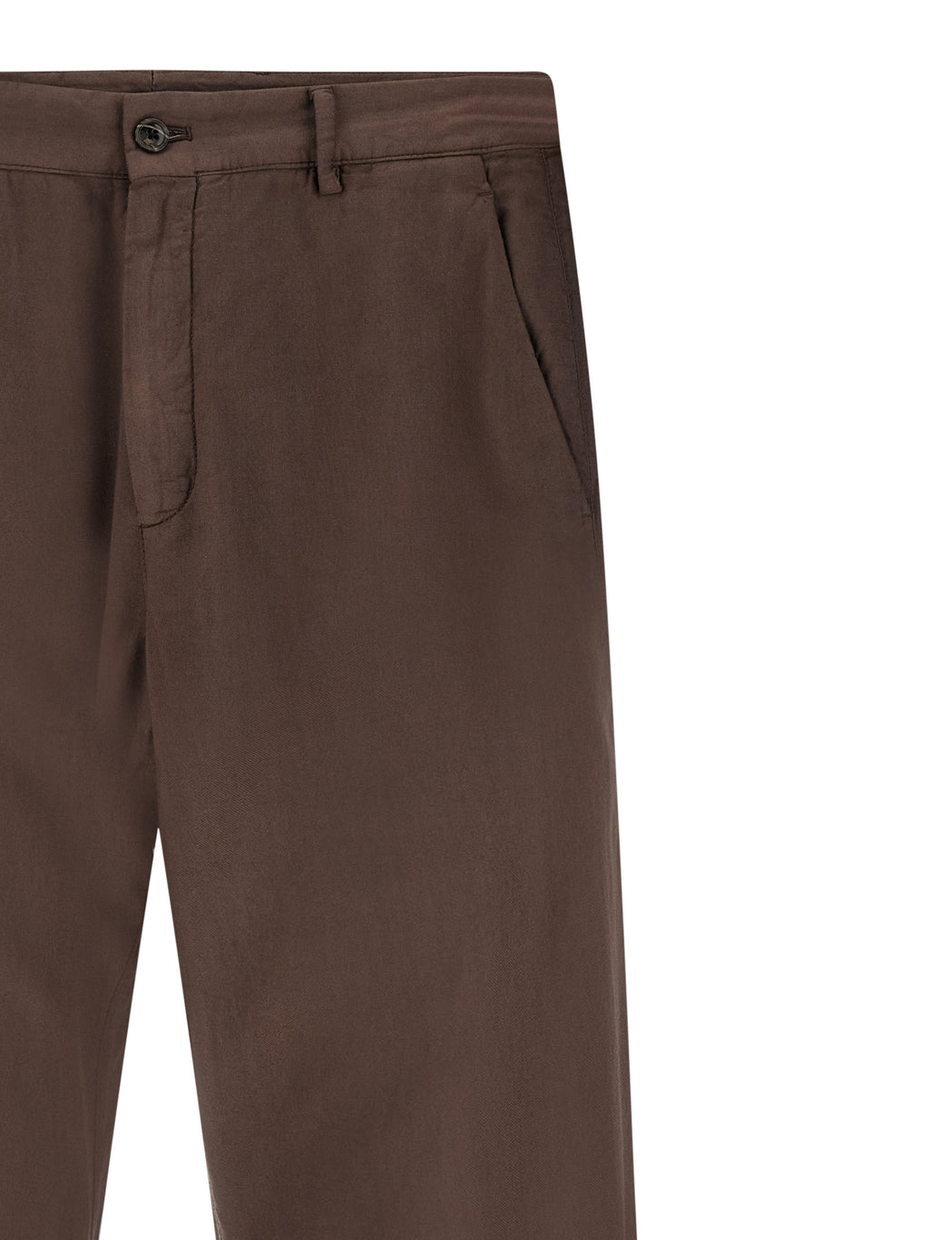 Brown Cotton Casual Pants