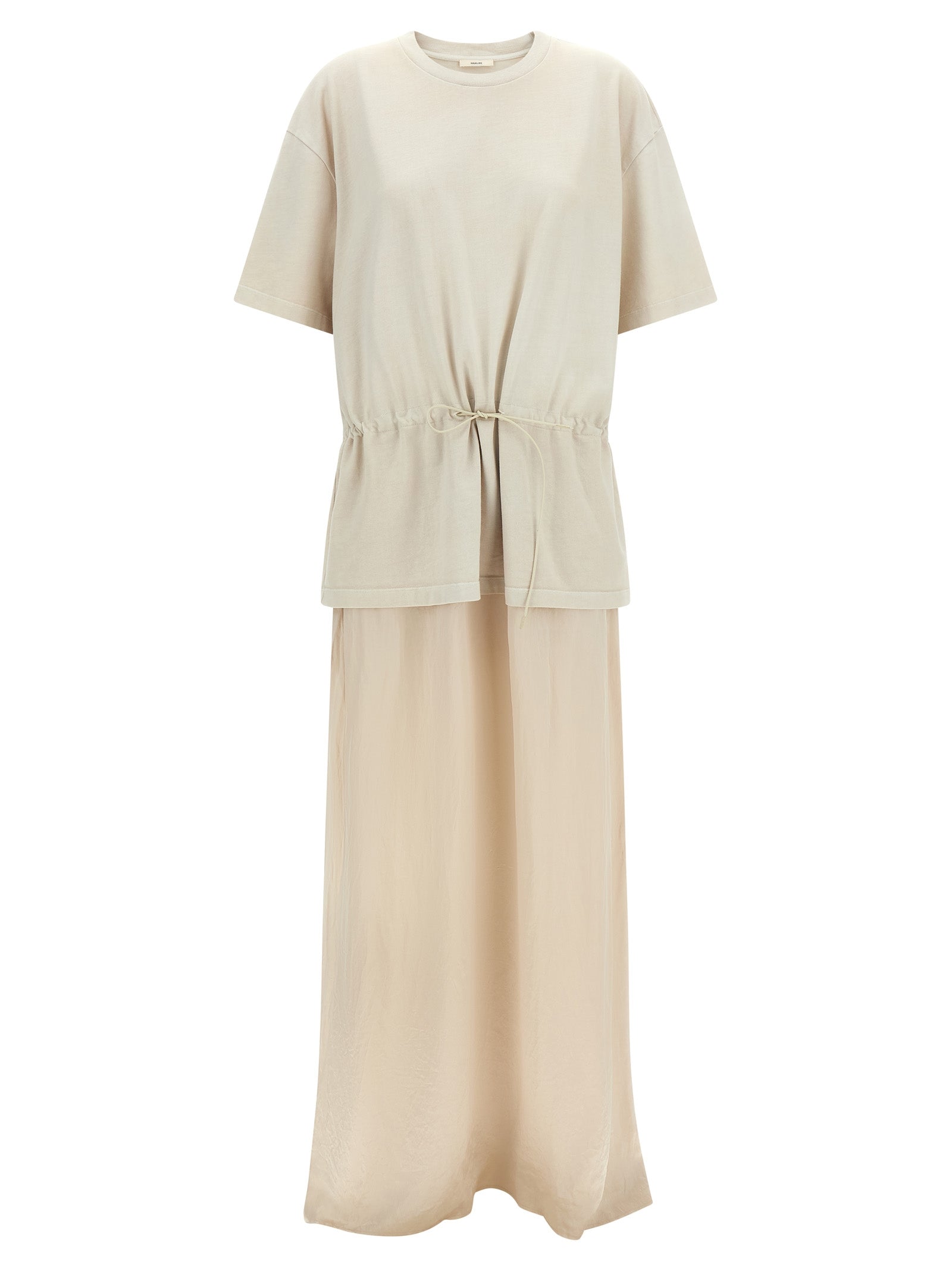 Beige Cotton Long Dress