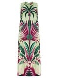 Multicolor Silk Long Dress