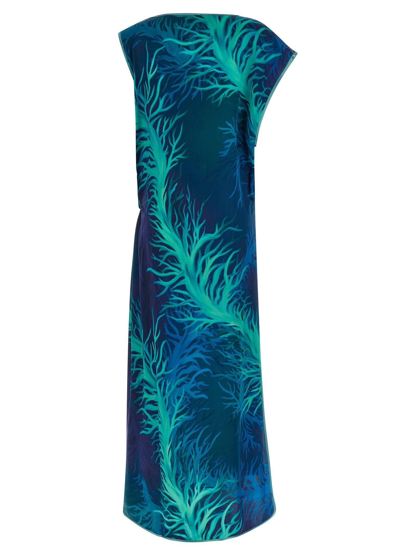 Blue Viscose Long Dress