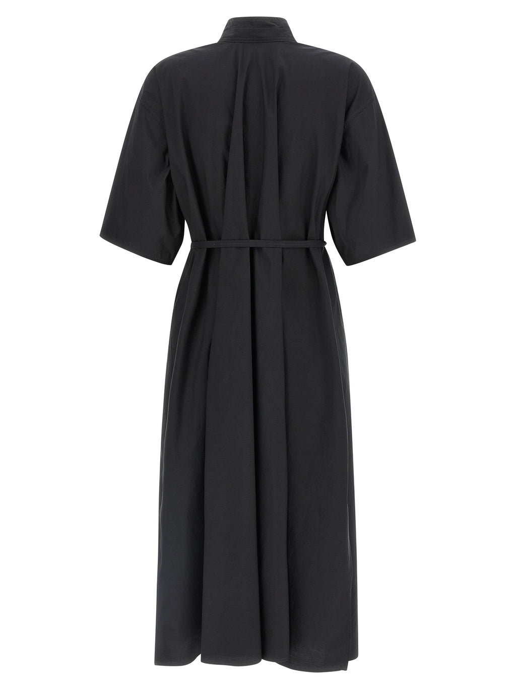 Black Cotton Midi Dress
